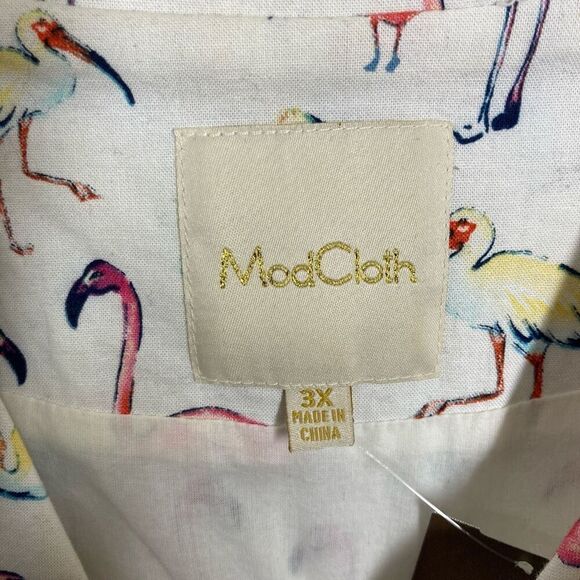 ModCloth 3X Inspired Taste Dress in Flamingos Shirt Dress Retro 50s Cottagecore - Picture 8 of 8